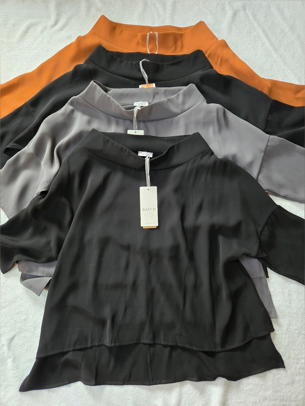 Bundle Of 3 New Suzy D London XL Audrey Cowl Neck Relaxed Fit Tops